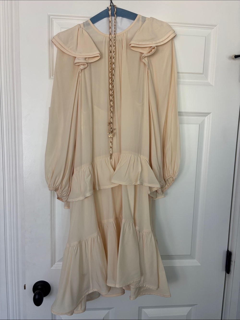Zimmermann Cream Tiered Ruffle Long Sleeve Dress